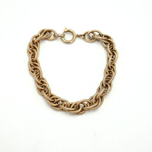 Vintage Napier Gold Tone Rope Braid Chain Bracelet 7.25"